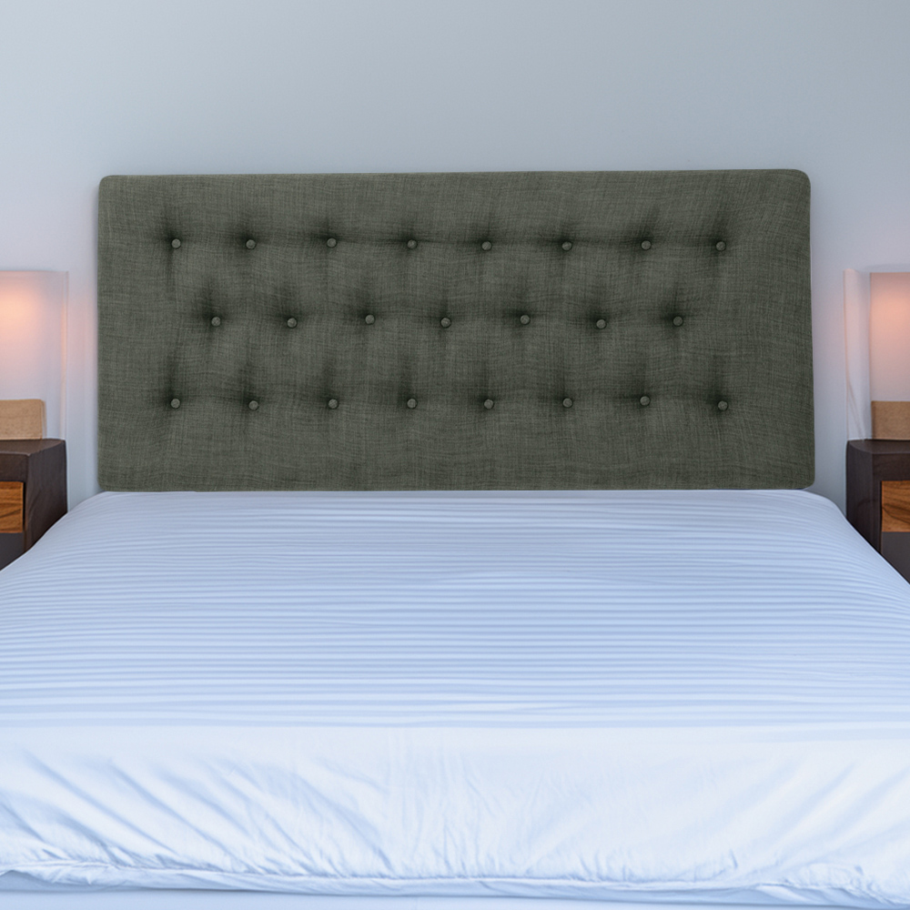 Bedmaster Lona King Size Charcoal Linen Buttoned Headboard Image 1