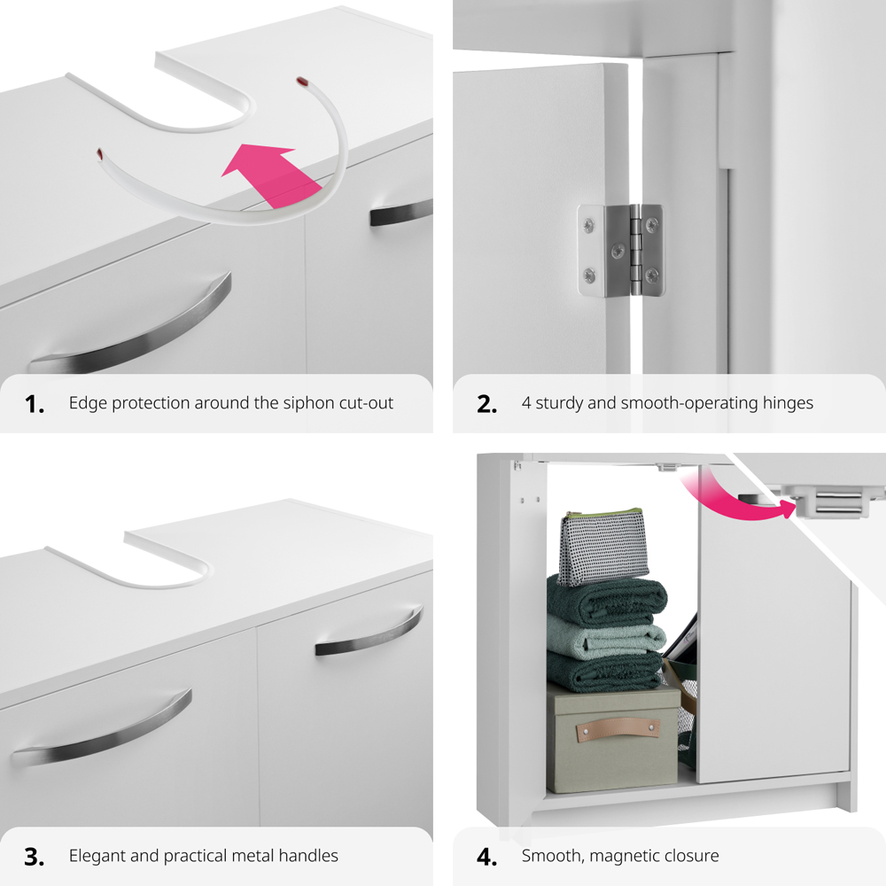 Tectake Katalina 2 Door White Vanity Unit Image 4