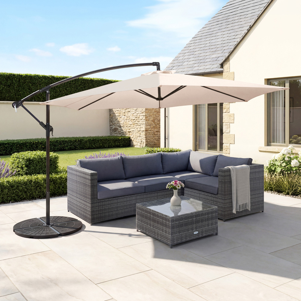 Charles Bentley Light Grey Hanging Cantilever Parasol 3m Image 2