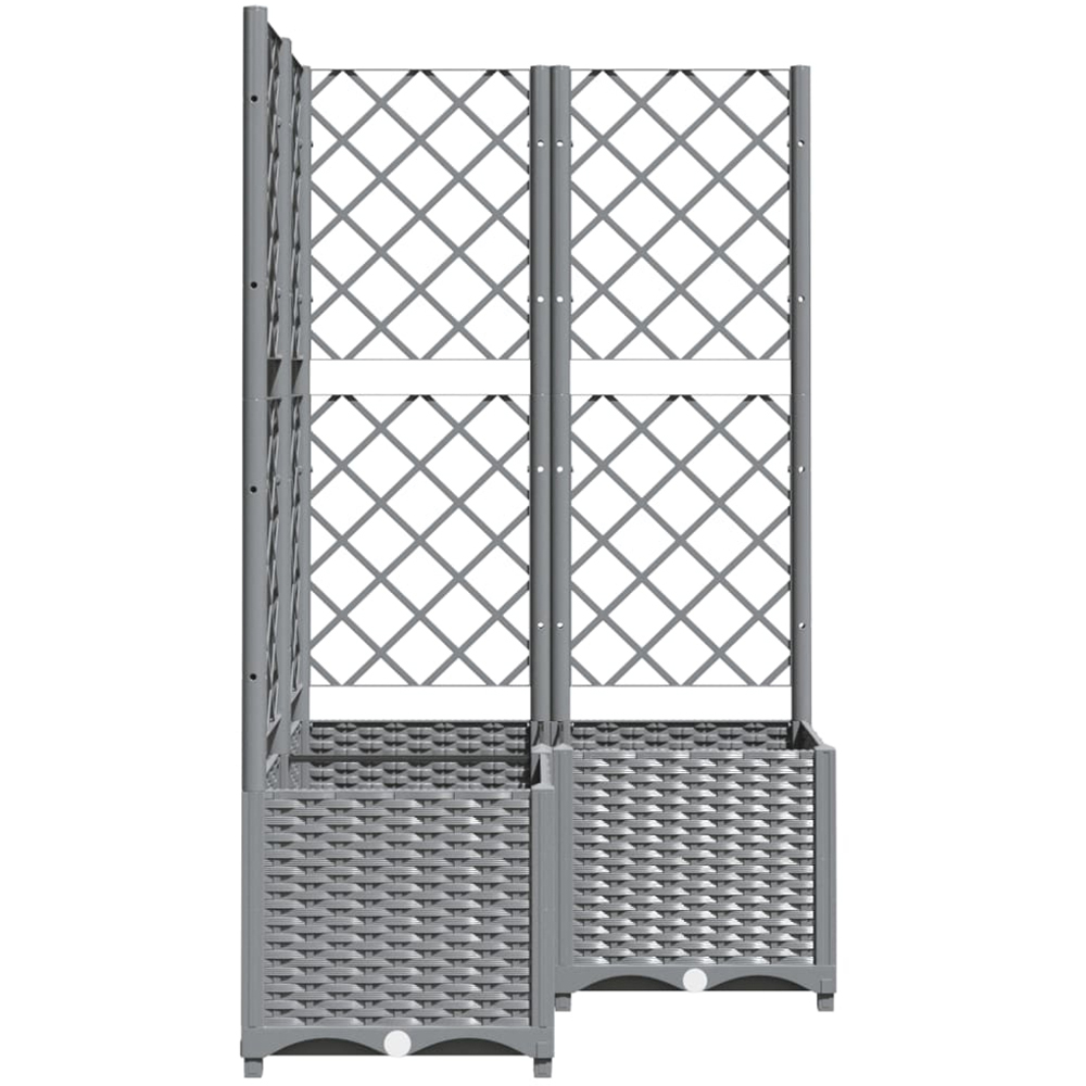 vidaXL Light Grey Polypropylene Garden Planter with Trellis 80 x 80 x 136cm Image 4