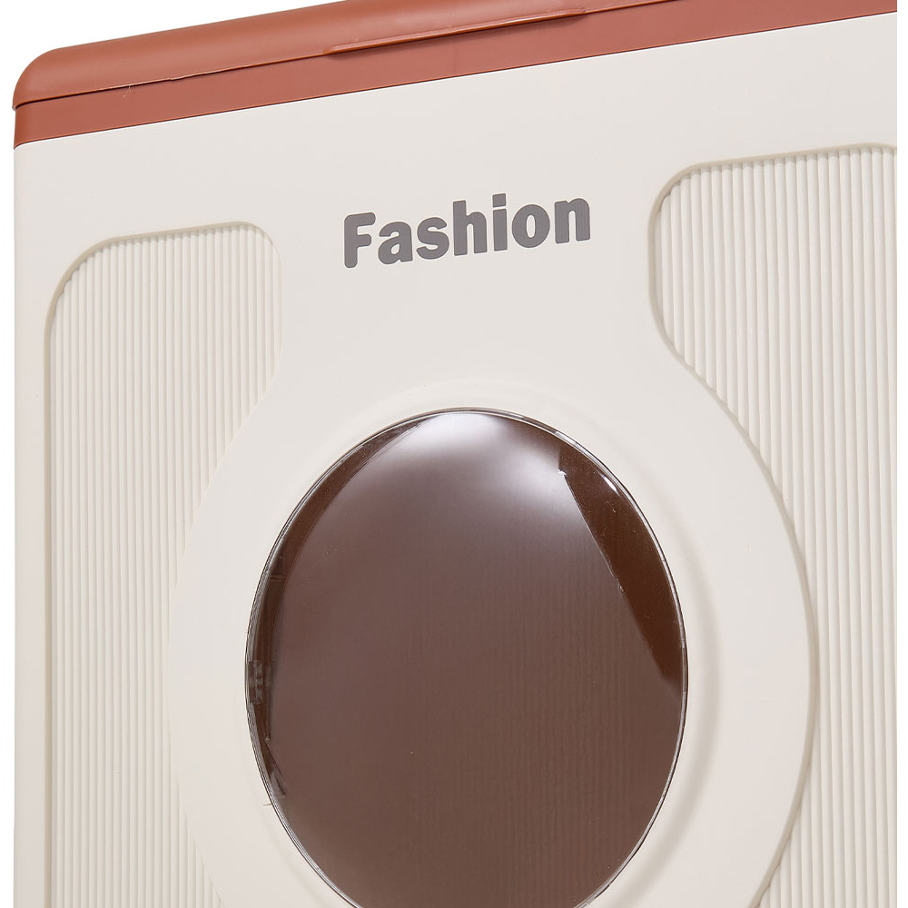Living and Home 160L Brown Foldable Storage Box with Wheels and Clear Window Image 6