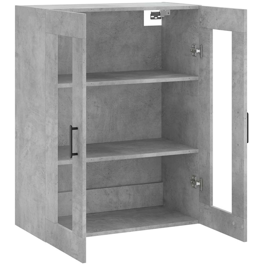 vidaXL 2 Glass Door Concrete Grey Wall Mounted Cabinet Image 7