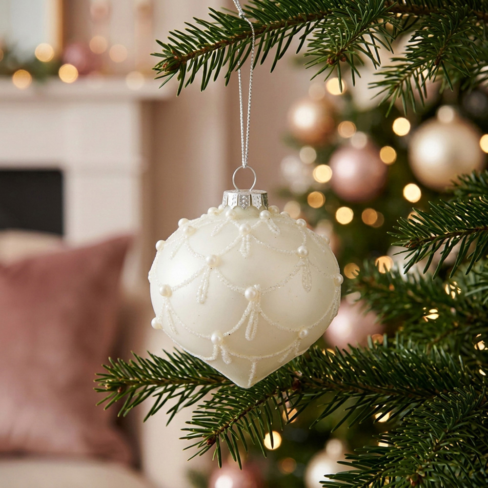 Pearl Embellished Onion Bauble Image 5