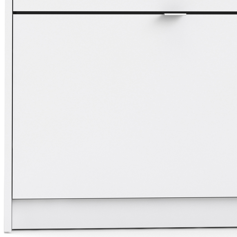 Florence Shoes 4 Flip Door Single Layer White Shoe Storage Cabinet Image 6