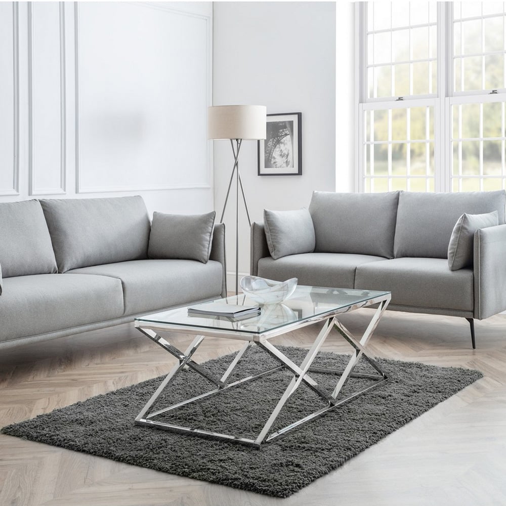 Julian Bowen Rohe 3 Seater Platinum Wool Sofa Image 5