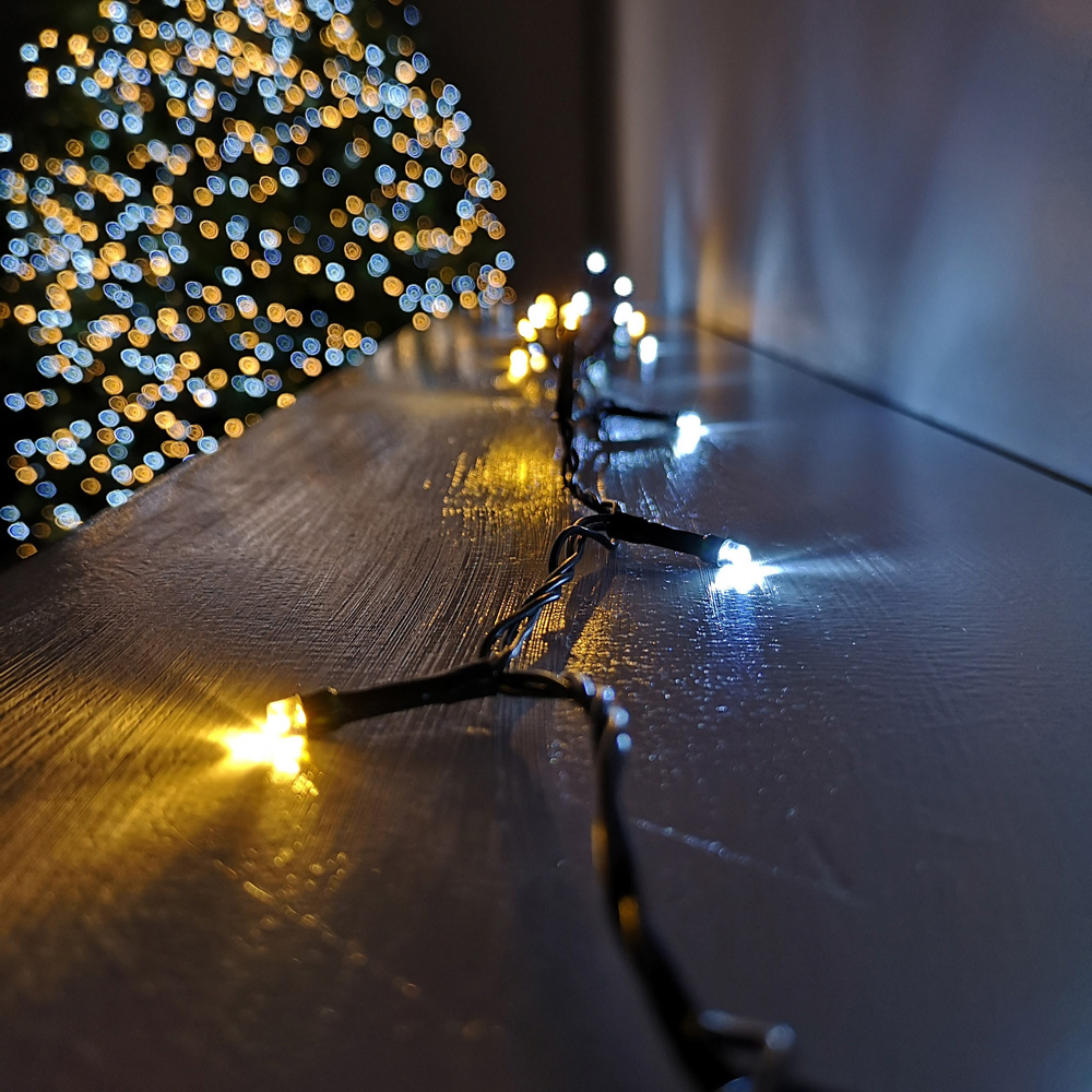 Premier SupaBrights 200 Warm and Cool White LED Multi-Function Green String Light 16m Image 4