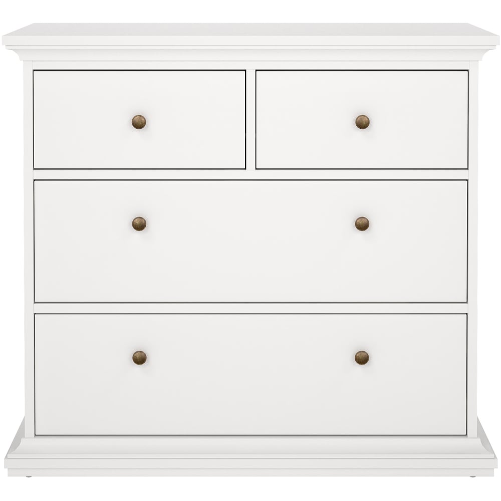 Florence Paris 4 Drawer White Chest of Drawers Image 4