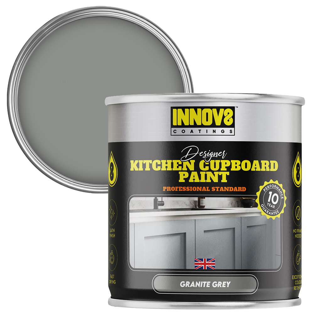 Innov8 Coatings Designer Kitchen Cupboard Granite Grey Satin Paint 750ml Image 1