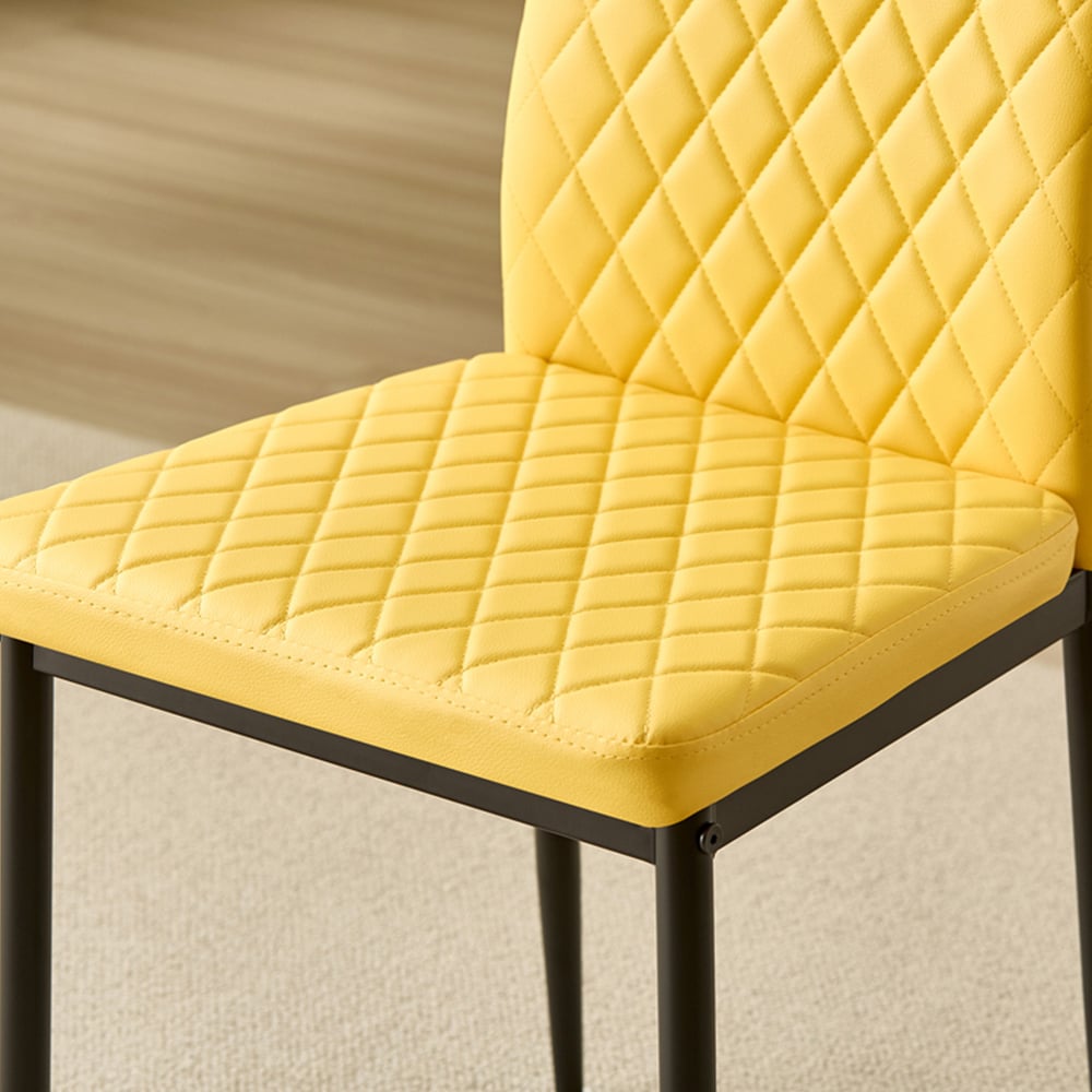 Indoor Living Seattle Emily 4 Seater Round Dining Set Mustard Image 4