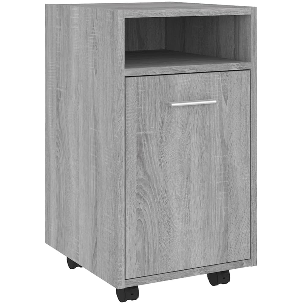 vidaXL Single Door Single Shelf Grey Sonoma Side Cabinet with Wheels Image 2
