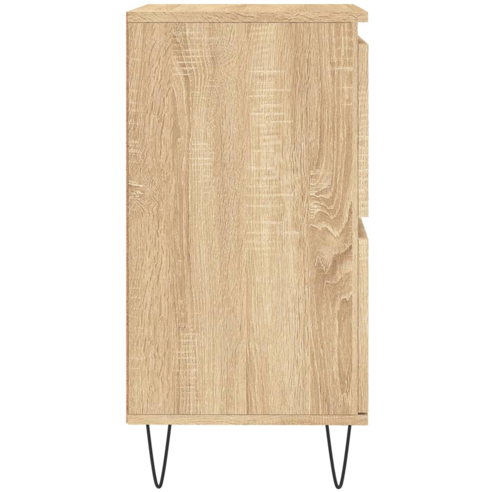 vidaXL 4 Drawer Sonoma Oak Sideboard with Metal Legs Image 7