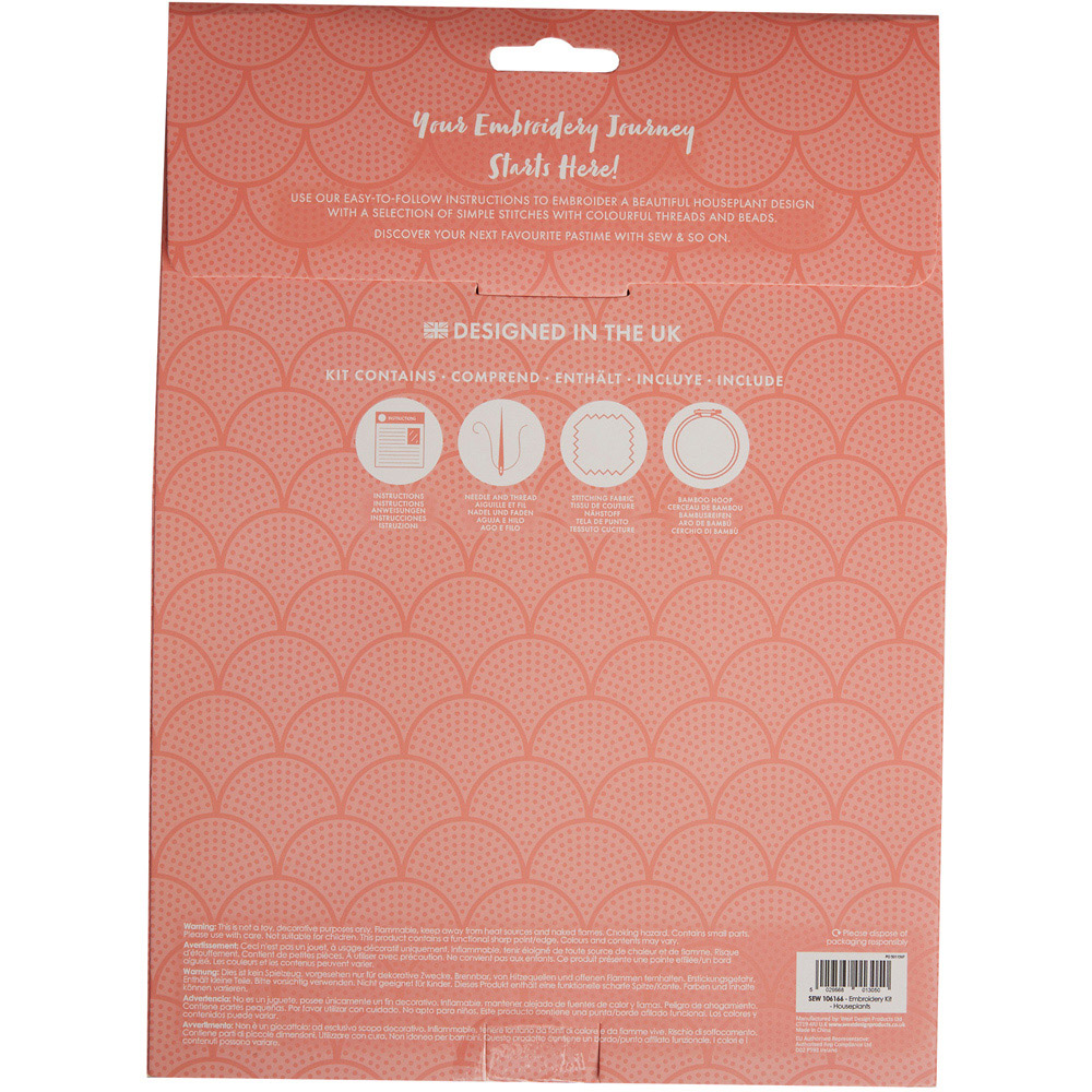 Sew & So On Houseplants Embroidery Hoop Decoration Craft Kit Image 6