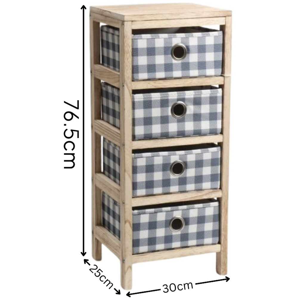 Home Source Weybourne 4 Drawer Fabric Storage Unit Image 7
