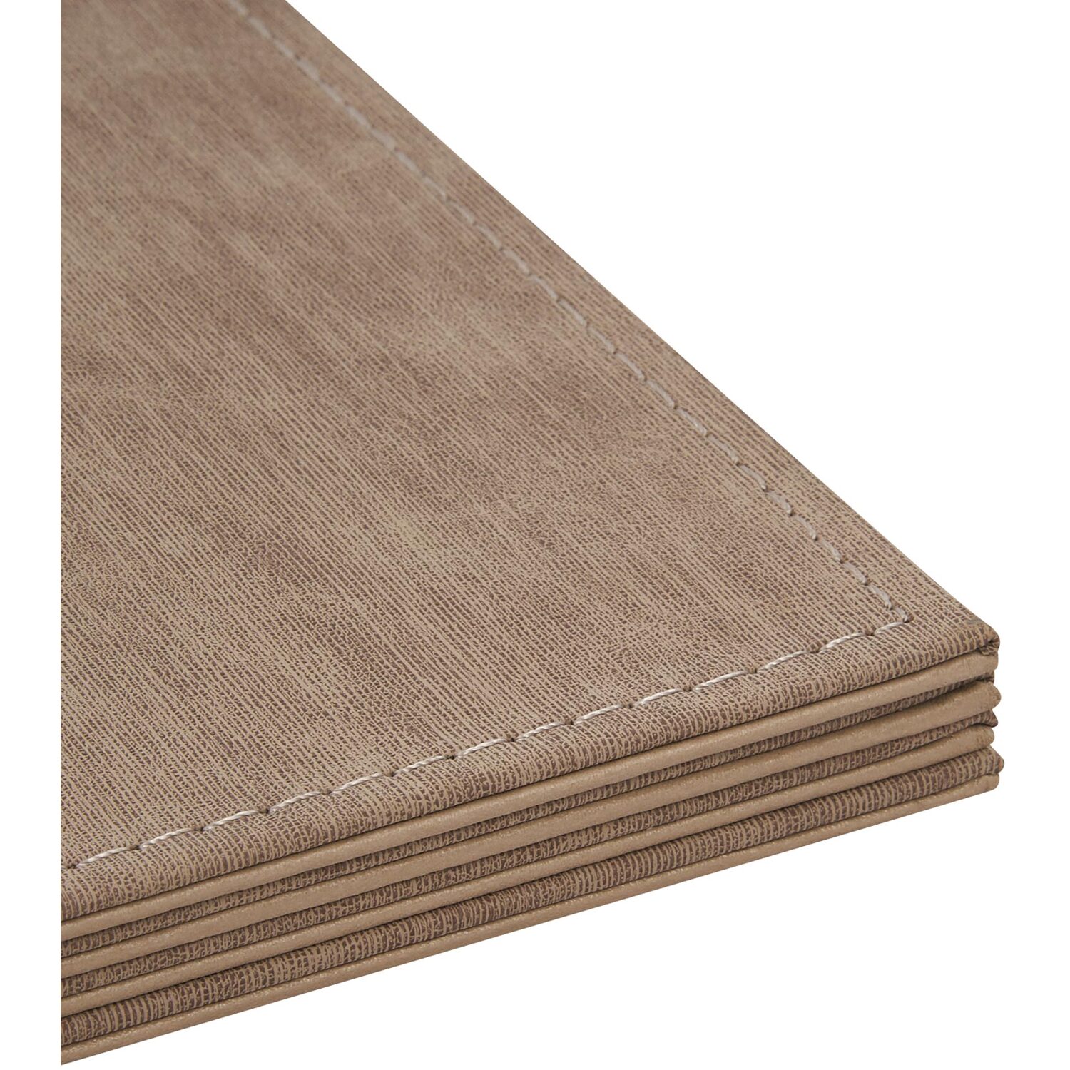 Pack of 4 Soft Touch Linen Effect Placemats - Brown Image 2