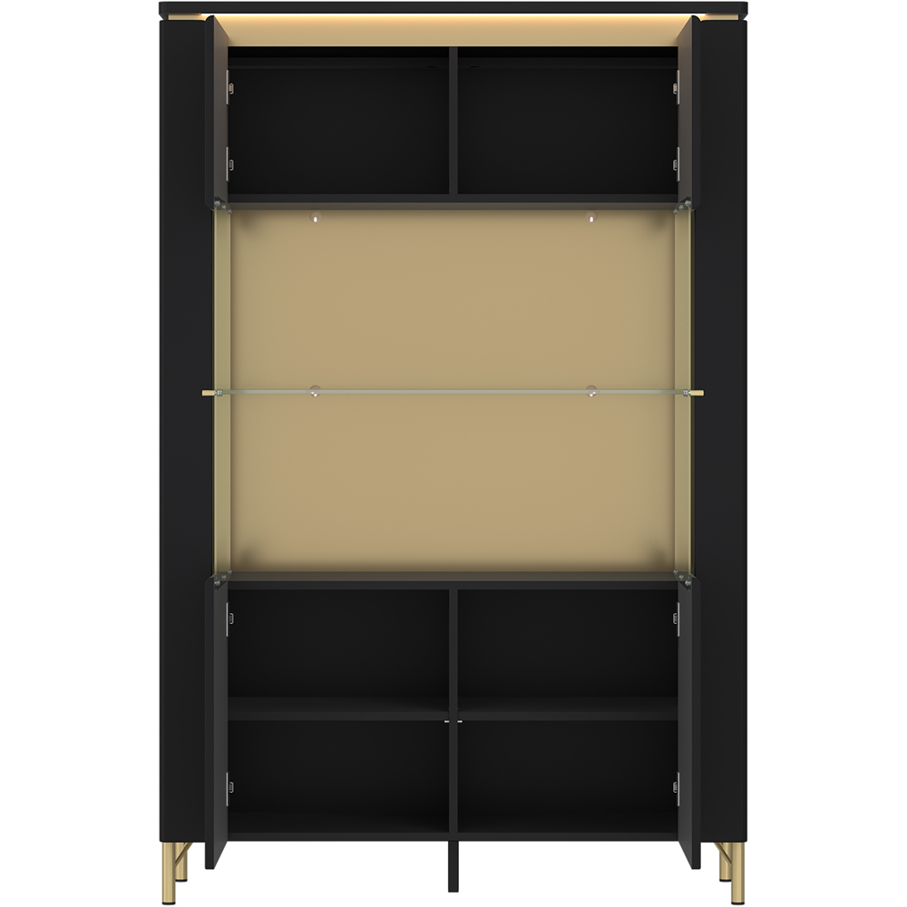 Furniture To Go Genoa Vitrin 2 Door Black Cabinet Image 3
