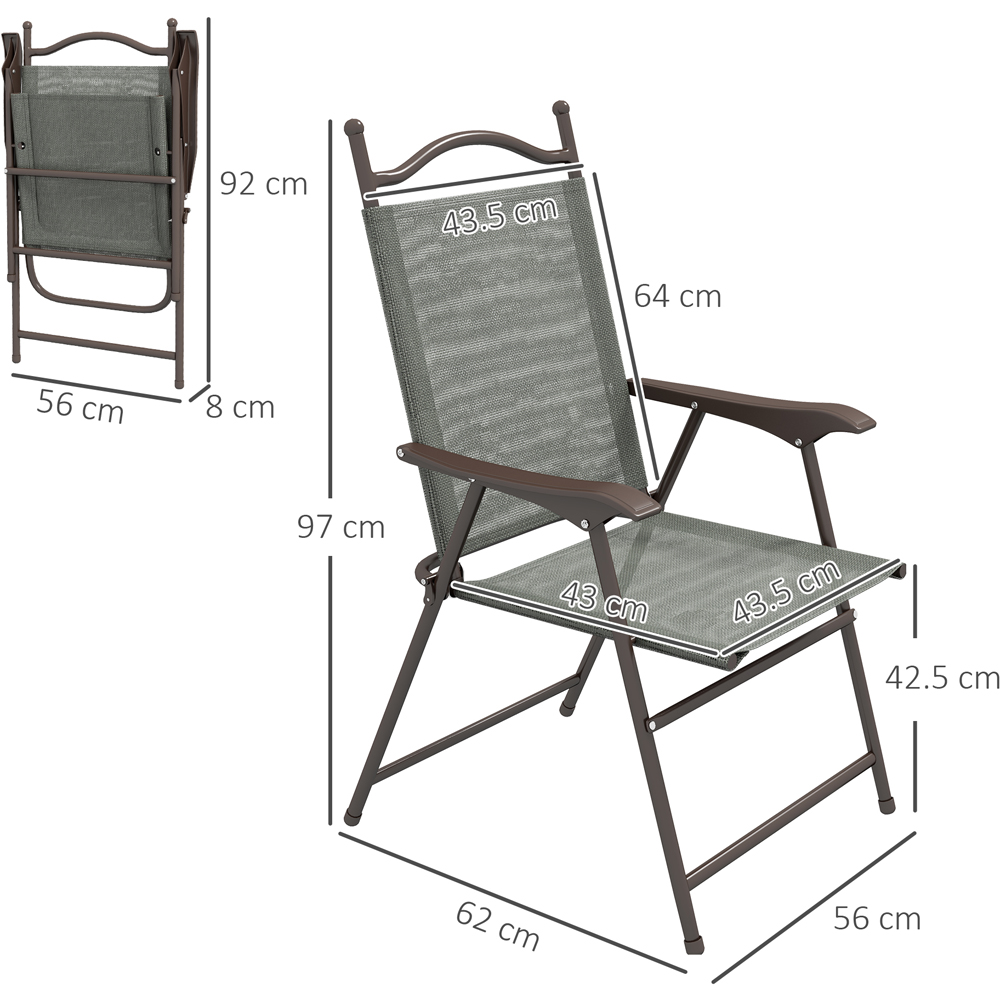 Outsunny Set of 2 Folding Camping Chair Image 7