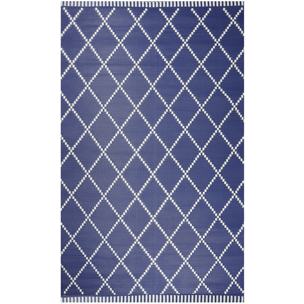 Streetwize Piazza Navy and Cream Reversible Outdoor Rug 120 x 180cm Image 3