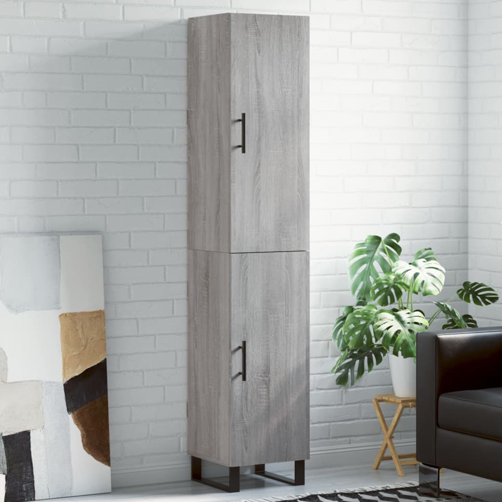 vidaXL 2 Door Grey Sonoma Highboard Image 1