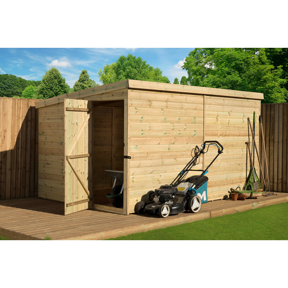 Empire Sheds 2000 12 x 8ft Side Panel Door Tongue and Groove Pent Garden Shed Image 3