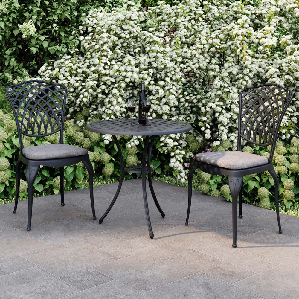 Charles Bentley Cast Aluminium 2 Seater Bistro Set Grey Image 1