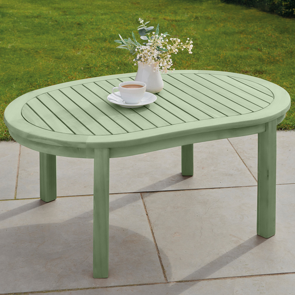 Greenhurst Woodfield Sage Green Outdoor Banana Table Image 1