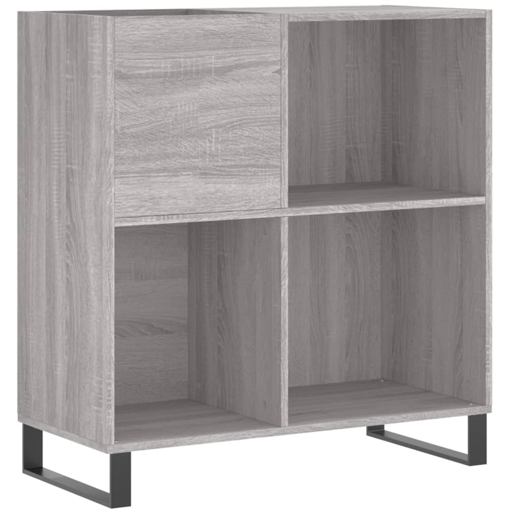 vidaXL 3 Shelf Grey Sonoma Square Record Cabinet Image 2
