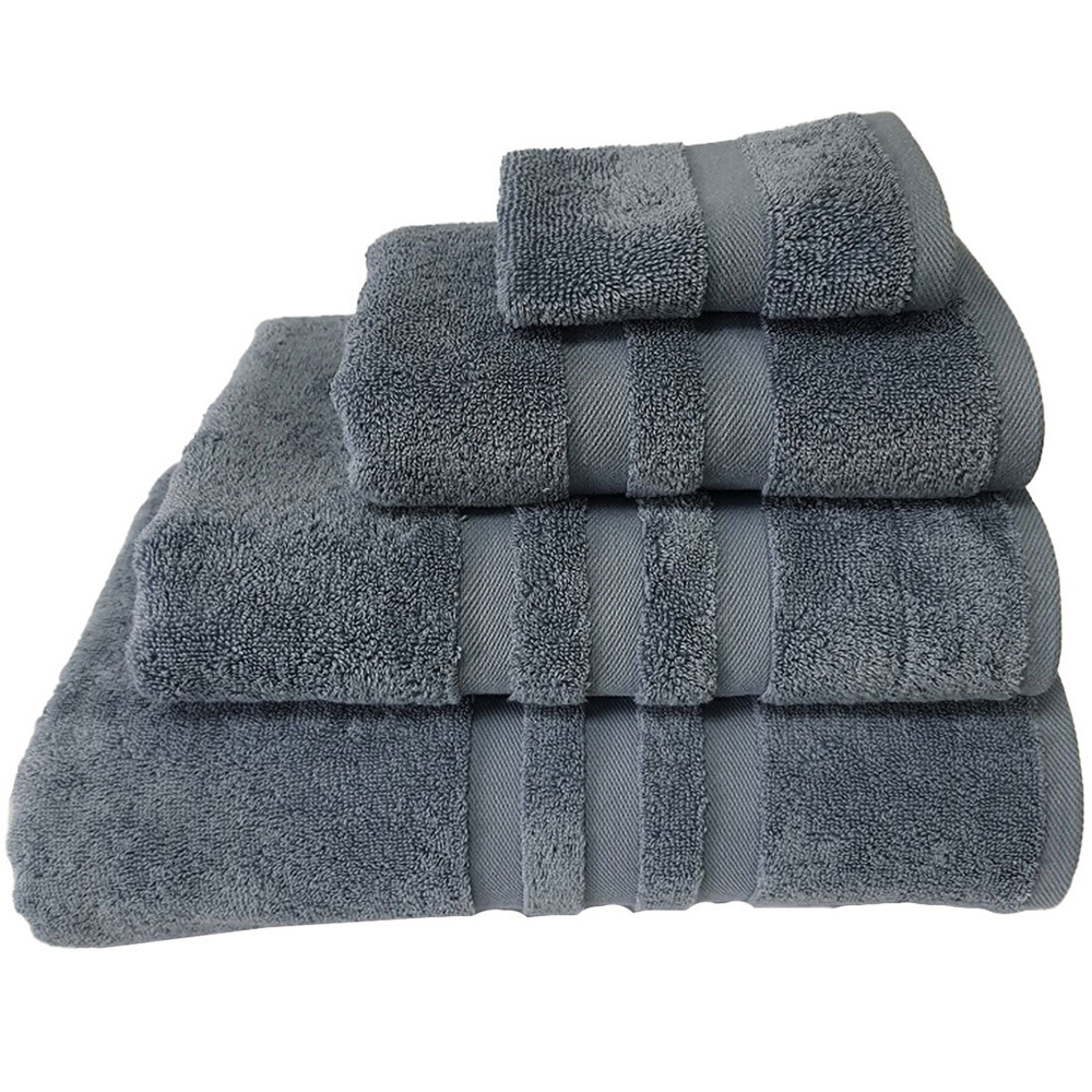 Turkish Cotton Slate Blue Terry Dobby Bath Sheet Image