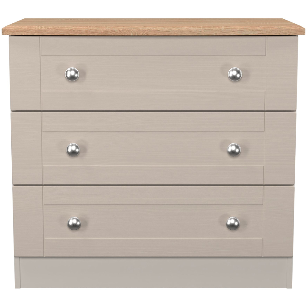 Crowndale Sussex 3 Drawer Kashmir Ash and Bardolino Oak Chest of Drawers Ready Assembled Image 2