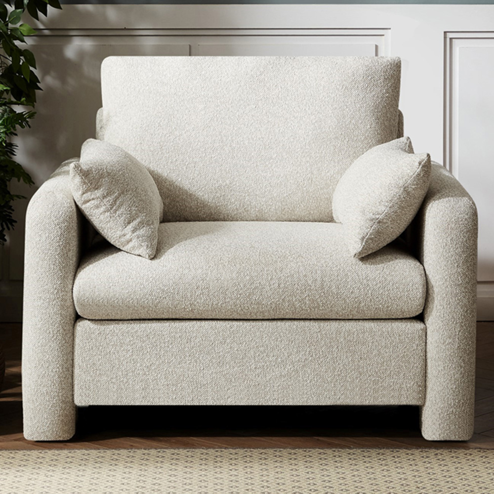 Artemis Home Shorewood Beige Textured Fabric Armchair Image 1