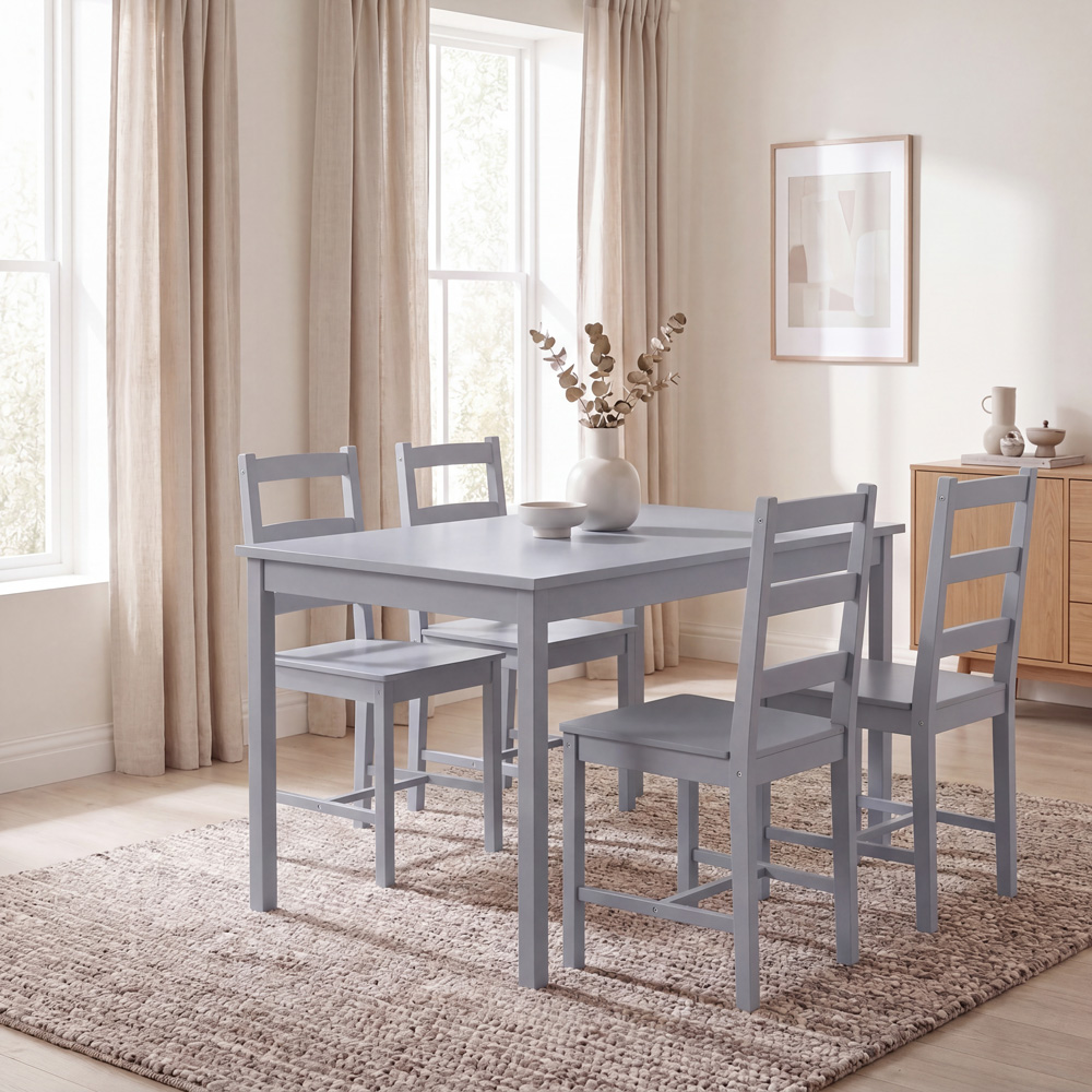 VIDA DESIGNS Yorkshire 4 Seater Dining Set Grey Image 3