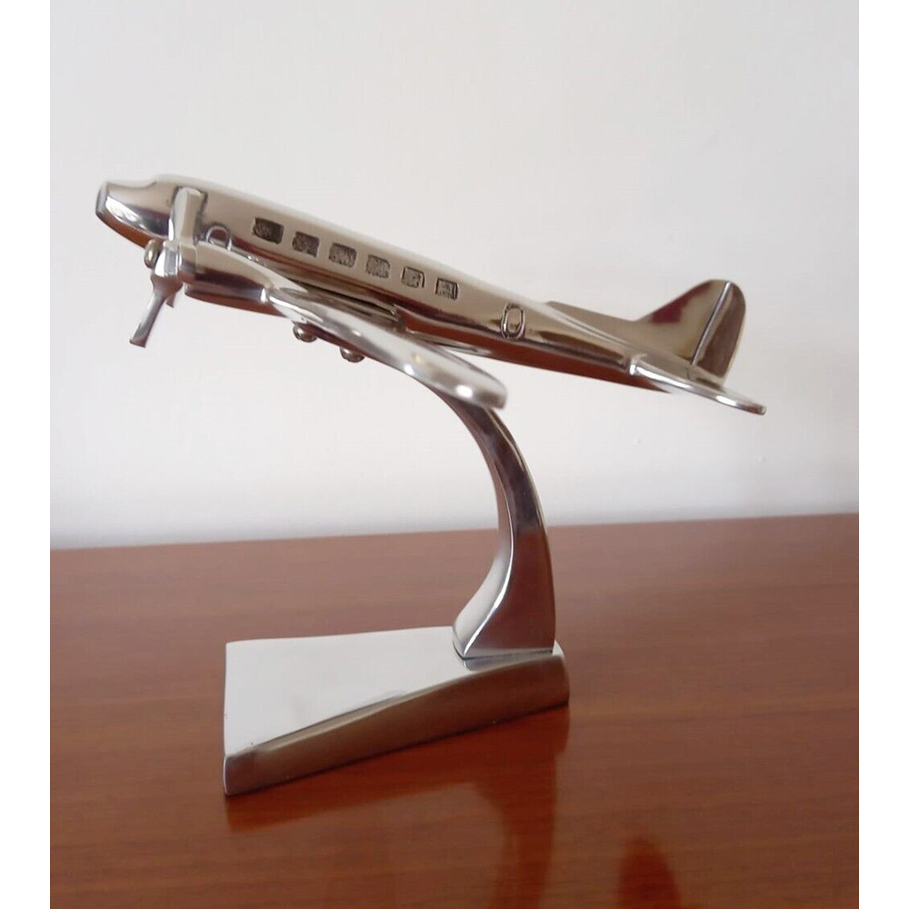 Inspirational Gifting Polished Aluminium Dakota DC10 Aeroplane Home Ornament 16cm Image 5
