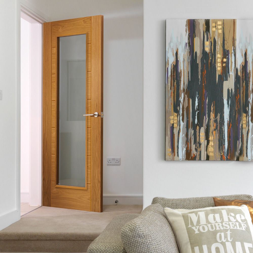 JB Kind Palomino Contemporary Oak Internal Door 1981 x 686mm Image 2