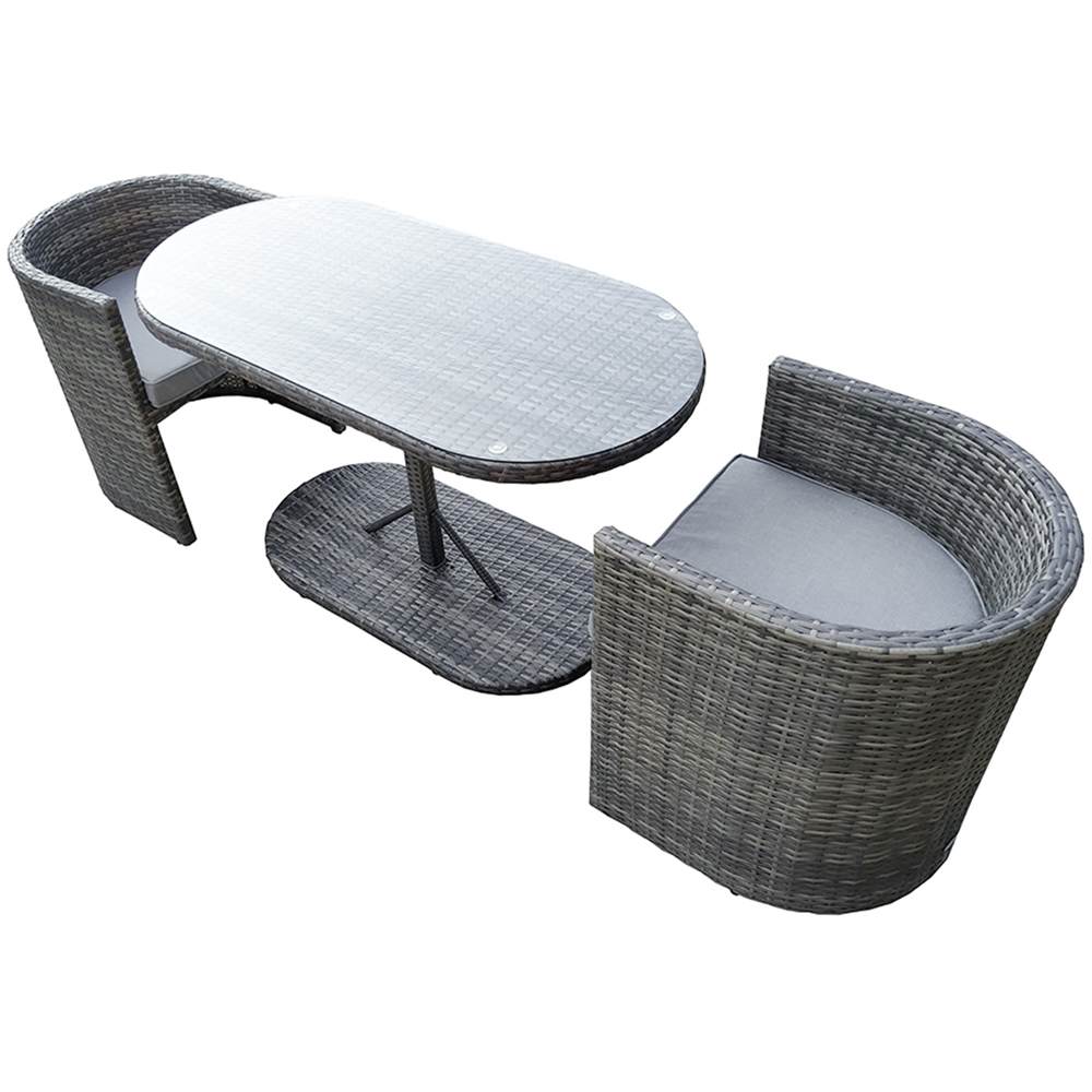 Charles Bentley St Tropez 2 Seater Bistro Set Grey Image 3