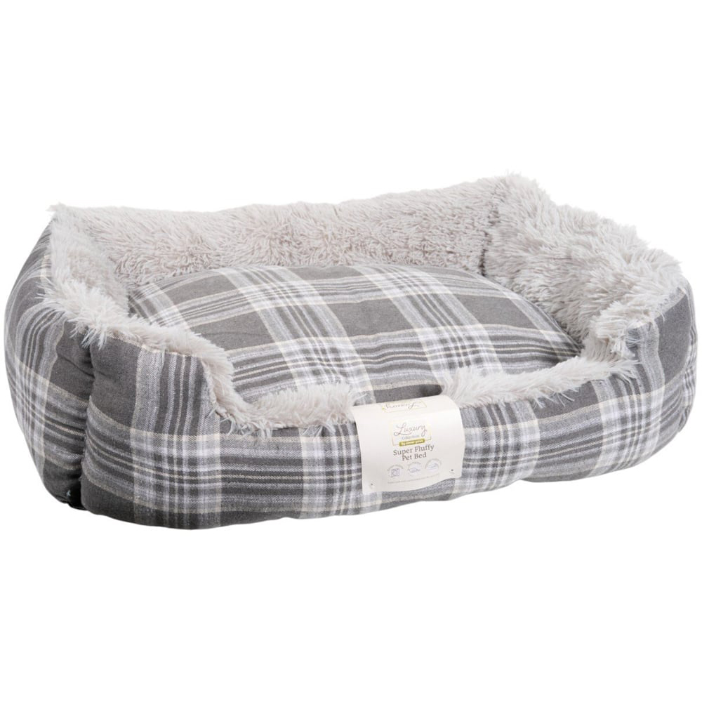 Super Fluffy Soft Pet Bed Grey Large Image 5