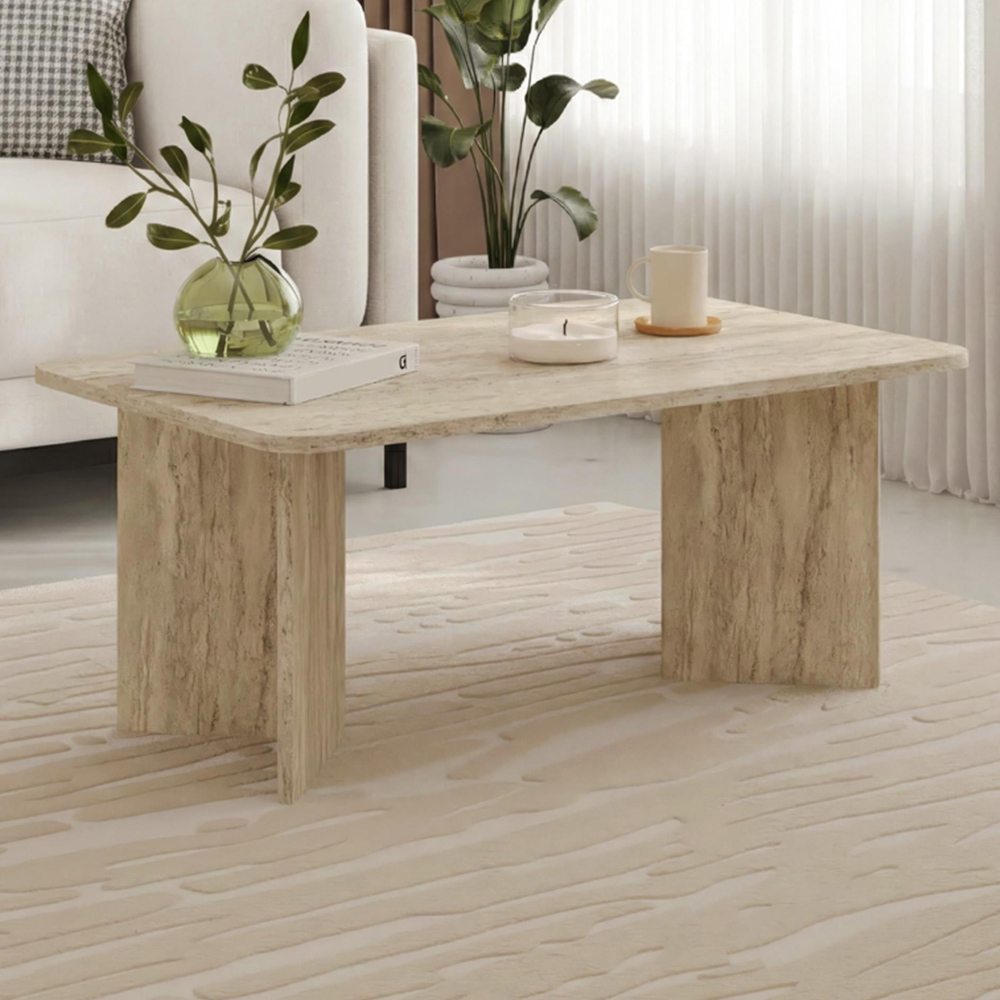 Decortie Sam Travertine Coffee Table Image 1