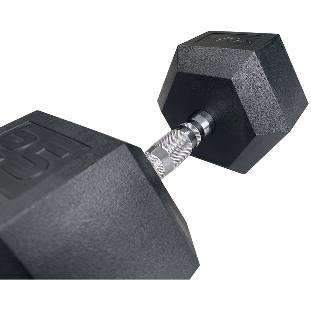 HXGN Pro Hex Black Dumbbell 25kg 2 Pack Image 3