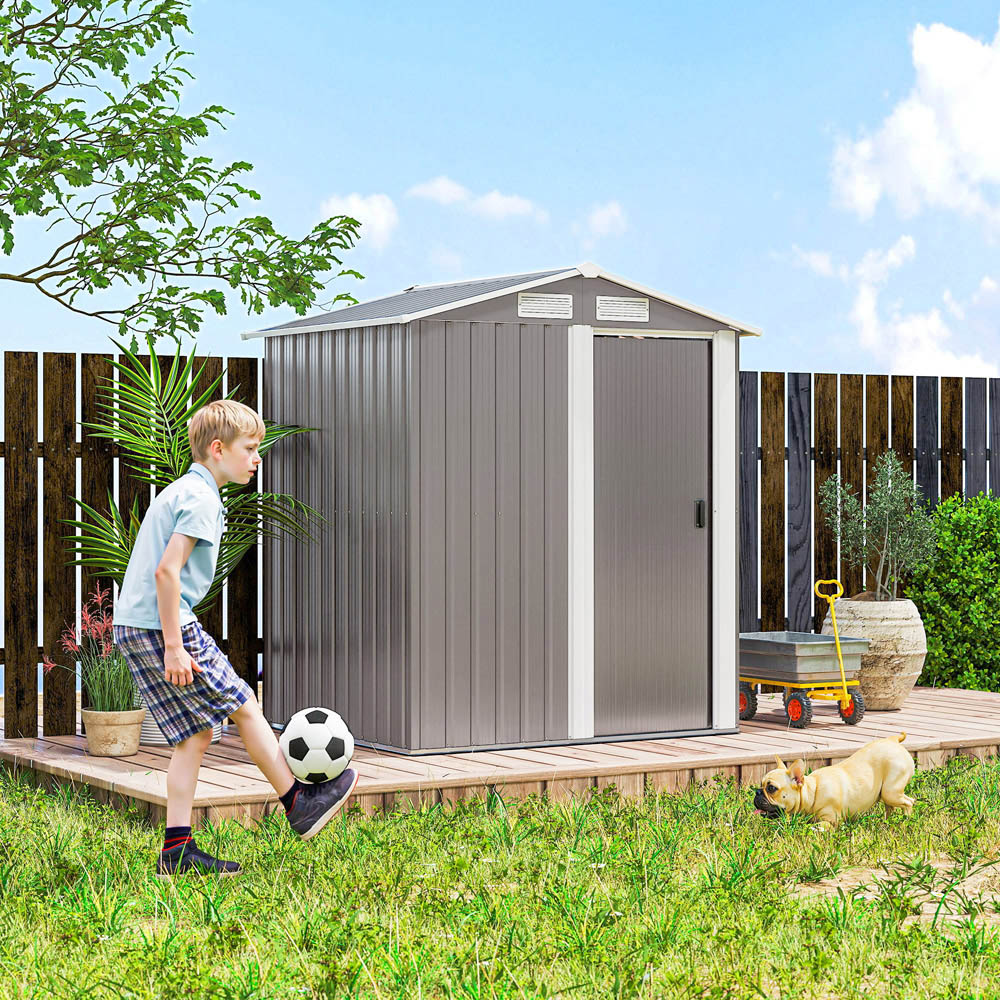 Outsunny 5 x 4.3ft Metal Tool Storage Shed with Sliding Door Image 5