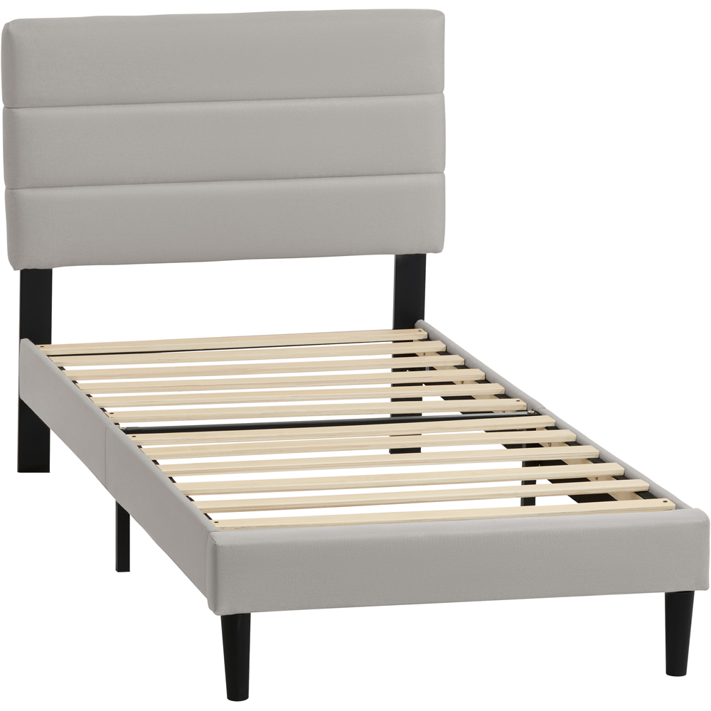 VIDA DESIGNS Vandura Single Beige Linen Fabric Bed Image 2