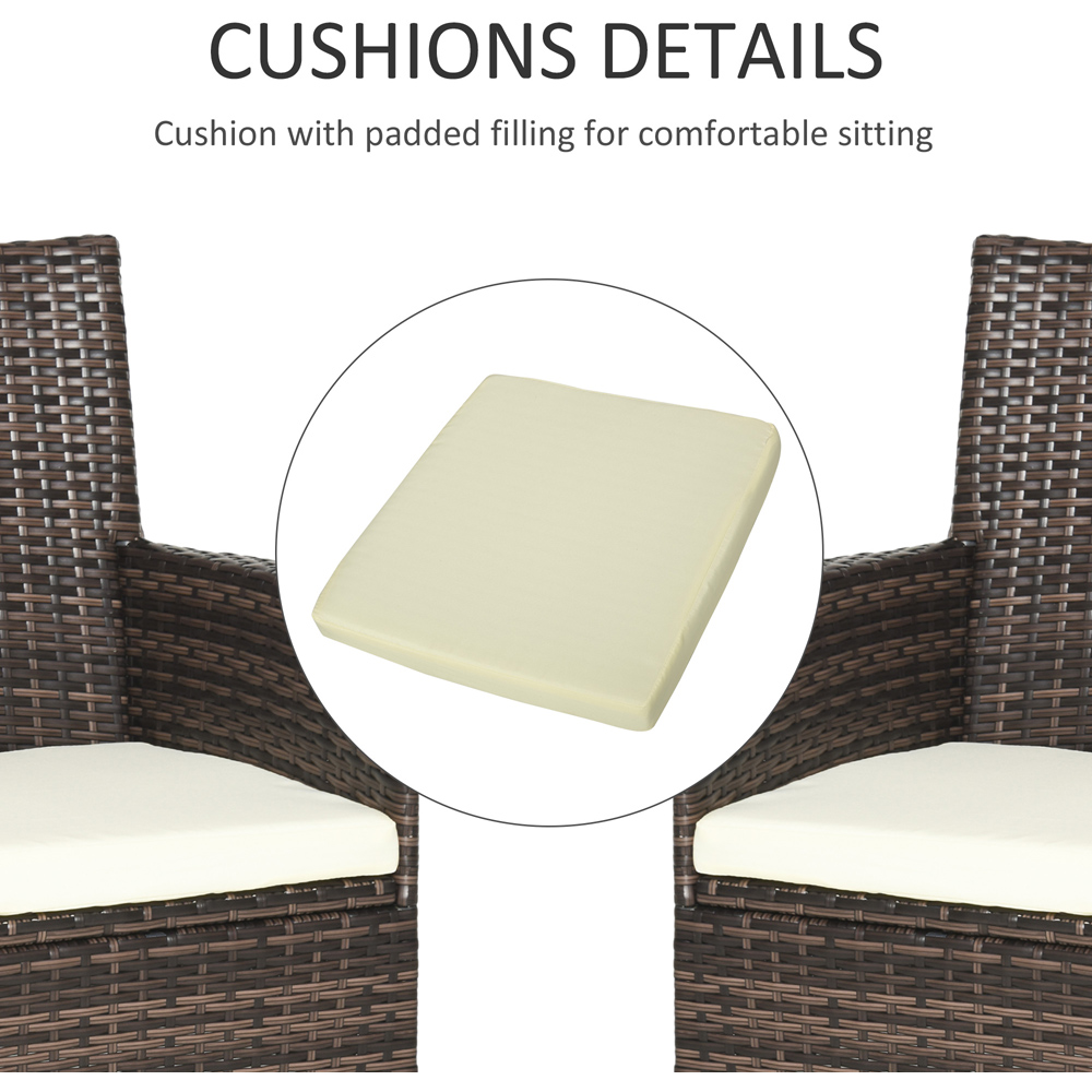 Outsunny Cushioned Outdoor Rattan Chair Set of 4 Image 6