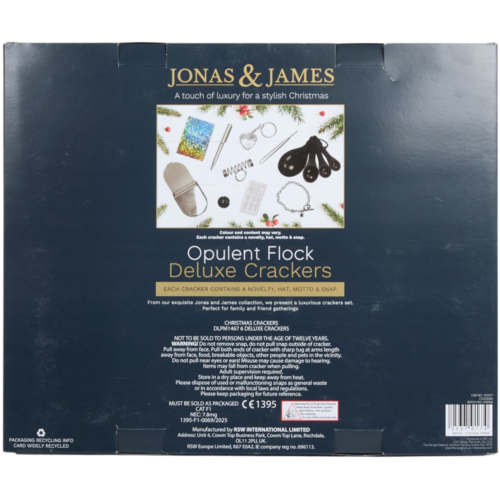 Pack of 6 Opulent Flock Deluxe Crackers Image 2