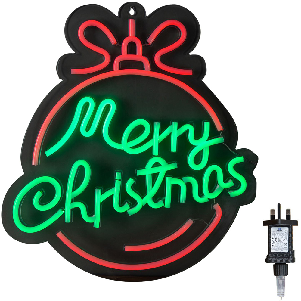 Samuel Alexander Red and Green Neon Flex Merry Christmas Light Up Decoration Image 2