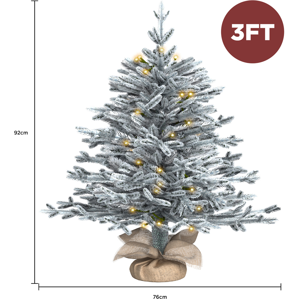 Charles Bentley Luxury Warm White LED Pre-Lit Faux Snowy Christmas Tree 3ft Image 6