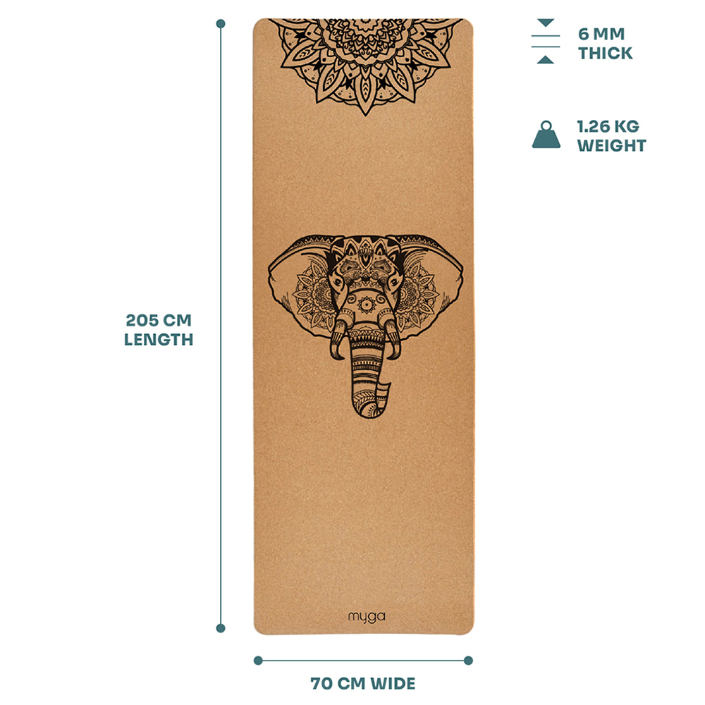 Myga Elephant XL Cork Yoga Mat Image 3
