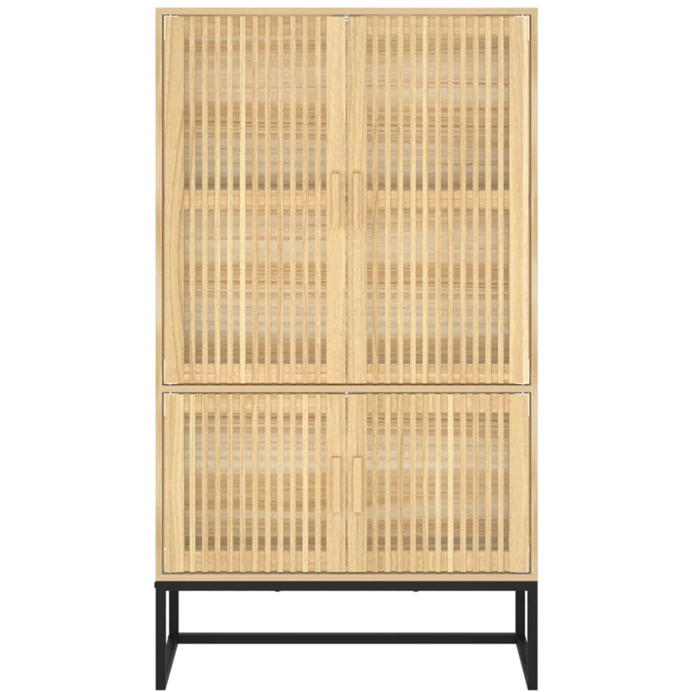 vidaXL 4 Door Brown Fluted Design Highboard Image 5