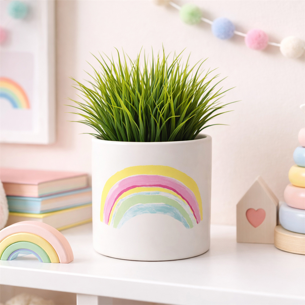 Leaf Artificial Ceramic Rainbow Multicolour Planter 12cm Image 2