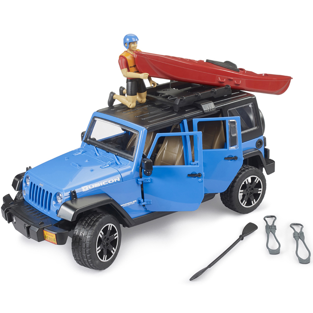 Bruder Kids Jeep Wrangler Unlimited Rubicon with Kayak and Kayaker Playset Model Image 5