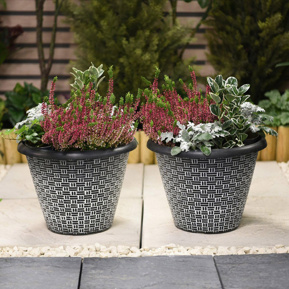 Garden Gear Weave Effect Planter 30.5cm 2 Pack Image 2