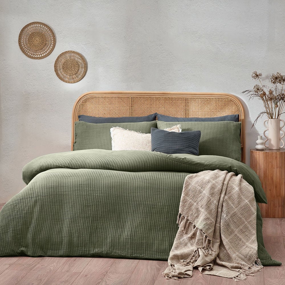 Yard Double Eucalyptus Chunky Waffle Duvet Set Image 5