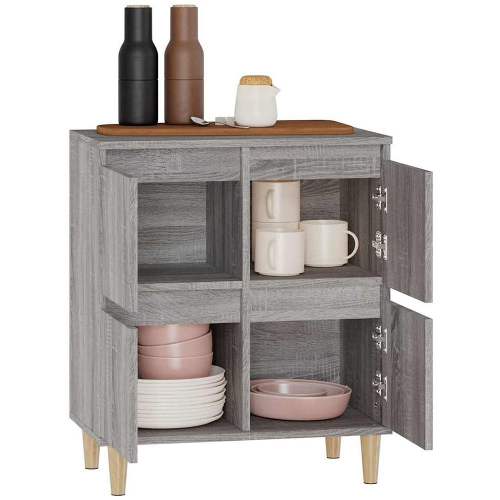vidaXL 4 Door Grey Sonoma Wooden Sideboard Image 5