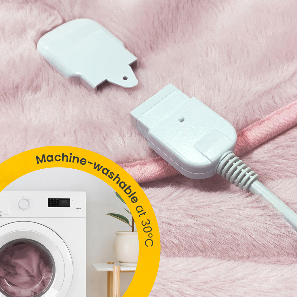 Cosi Home Pink Faux Fur Electric Heated Throw 160 x 130cm Image 4